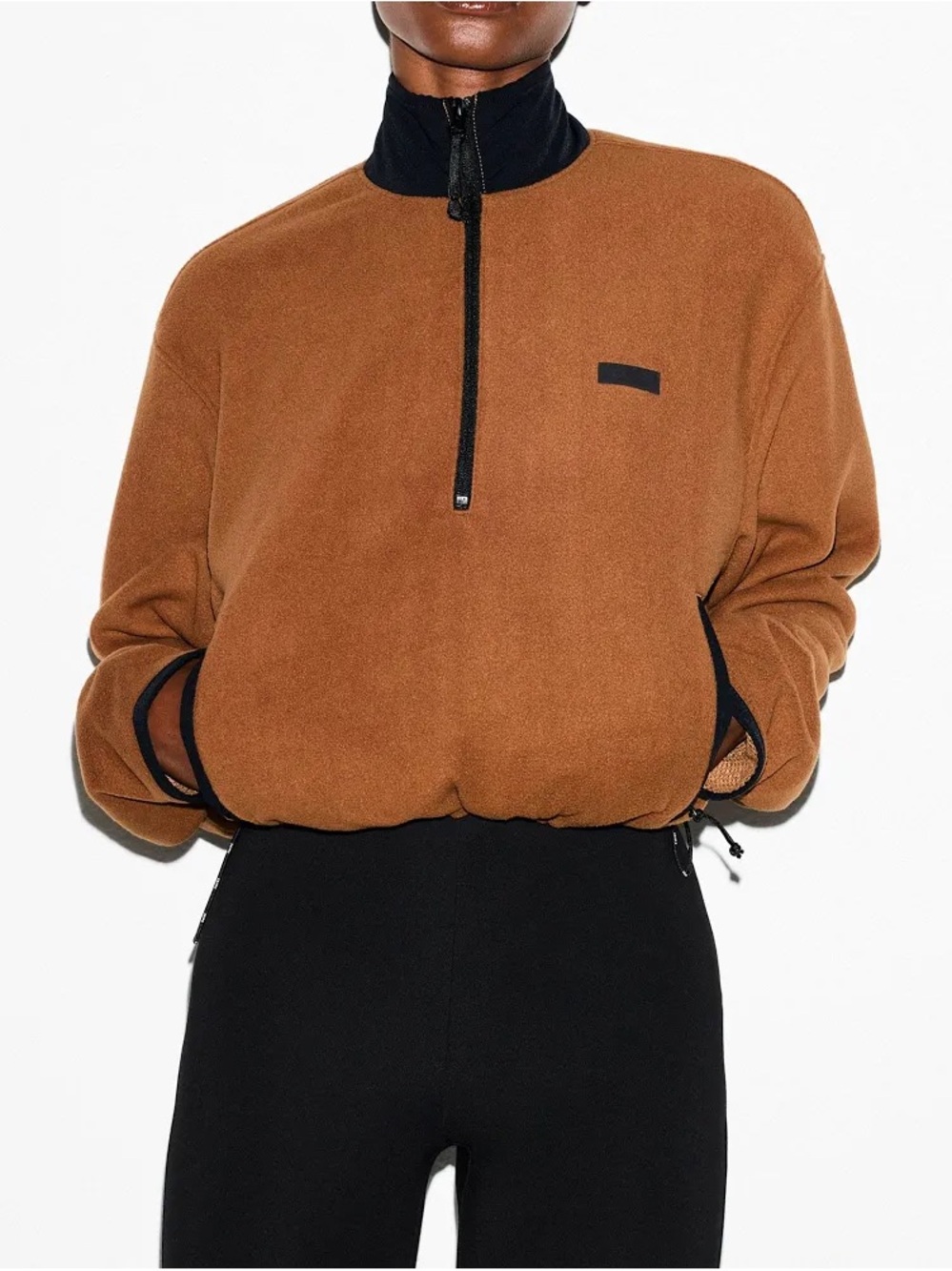 SKIMS FLEECE LOUNGE HALF ZIP - NWT - CHAI - S